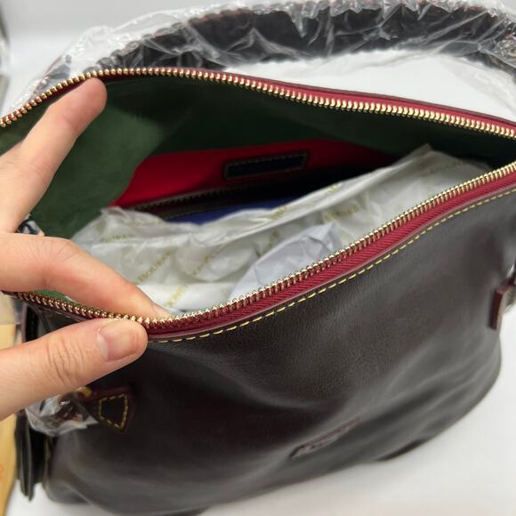 Dooney & Bourke Handbags Florentine Leather Hobo Bag Brown T'Moro - Picture 3 of 16